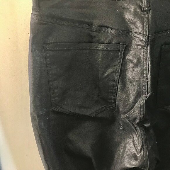 Women's Express Curvy Skinny Black Coated Pants - Size 16L - Picture 7 of 7
